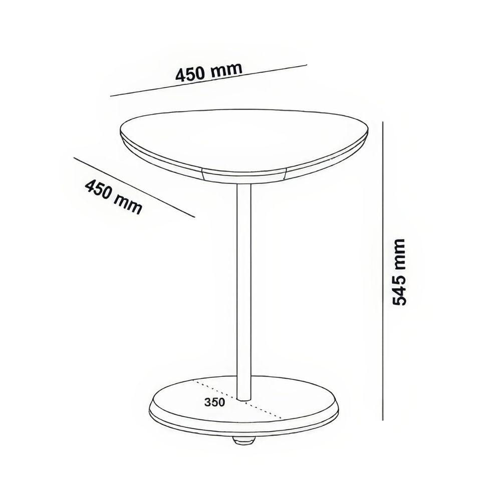 Miniatura Mesa De Apoio Lateral Oval Bel - 100% Mdf Off White