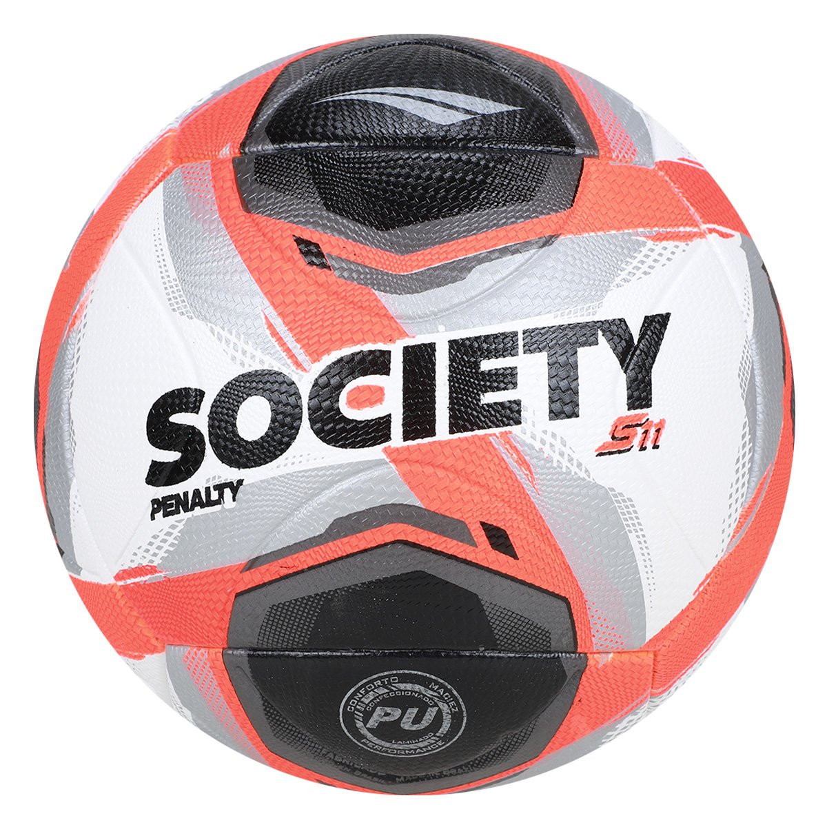 Miniatura Bola Society Penalty S11 R2 XXV Branco+Laranja