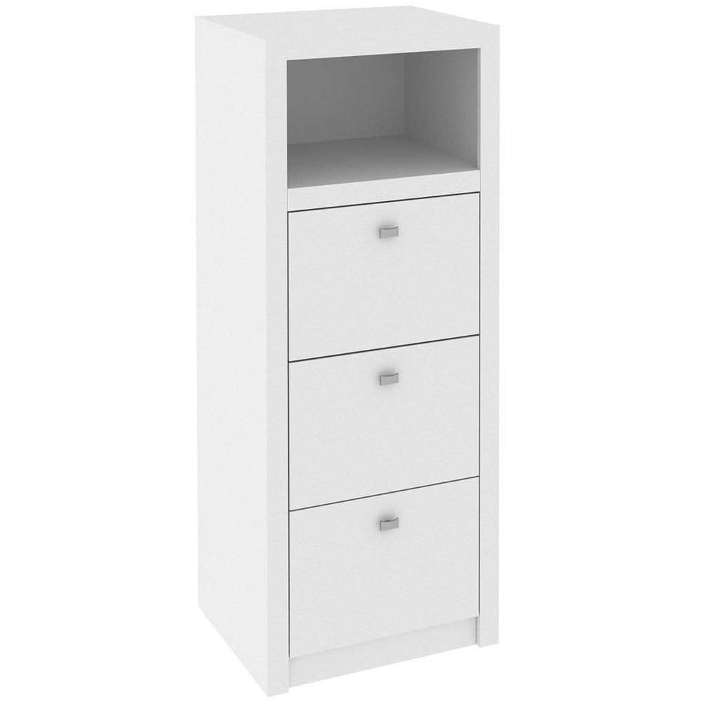 Miniatura Armário Para Escritório Com 3 Gavetas Arquivo Branco