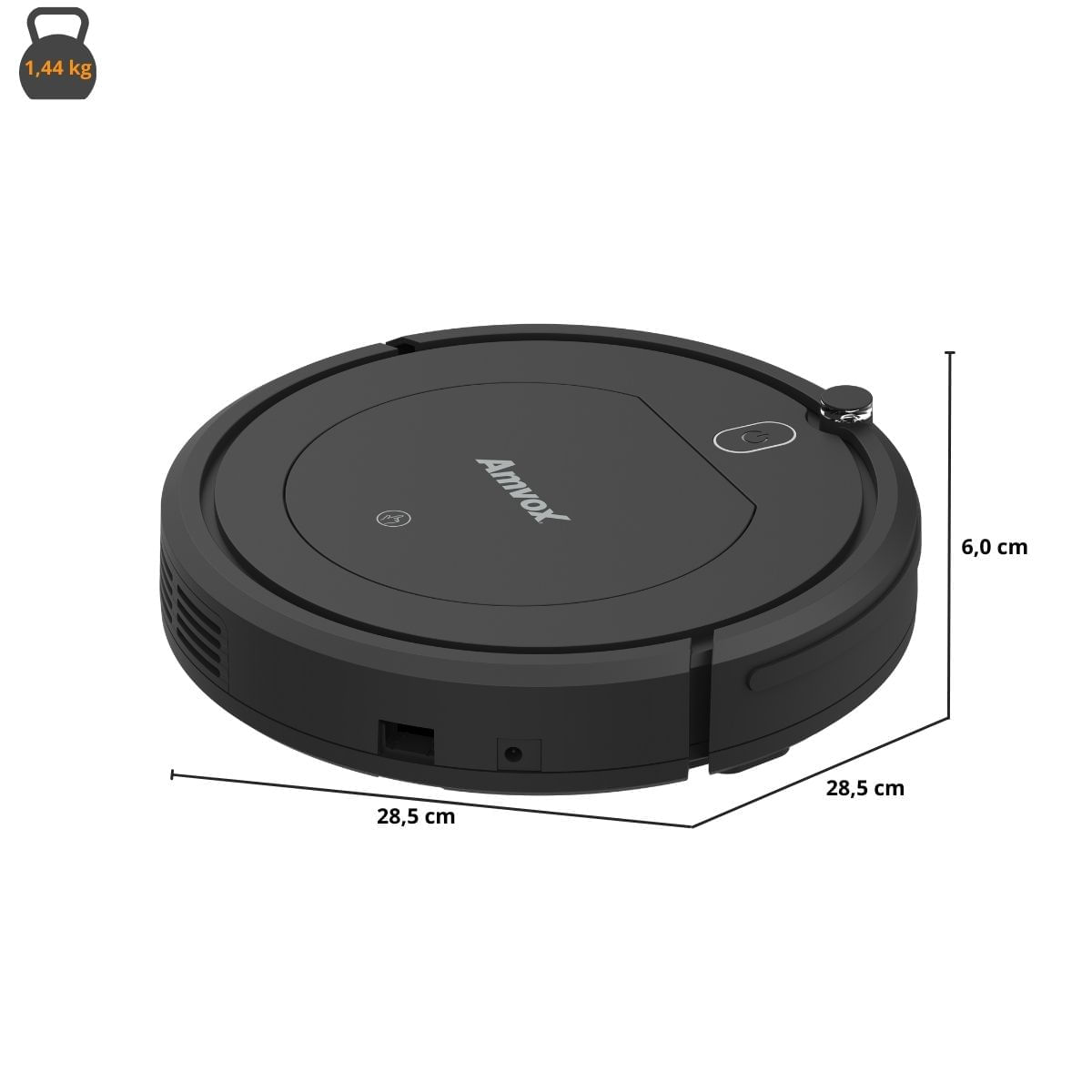 Miniatura Robô Aspirador Amvox 3 Funções ASP 018 BLACK Bivolt BIVOLT