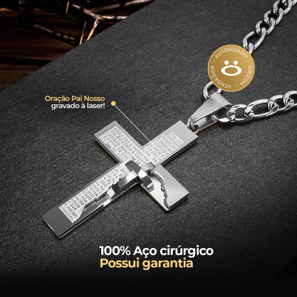 Relogio Aço Inox Prata + Cordão Original Grande Presente Casual Social Garnde Analogico