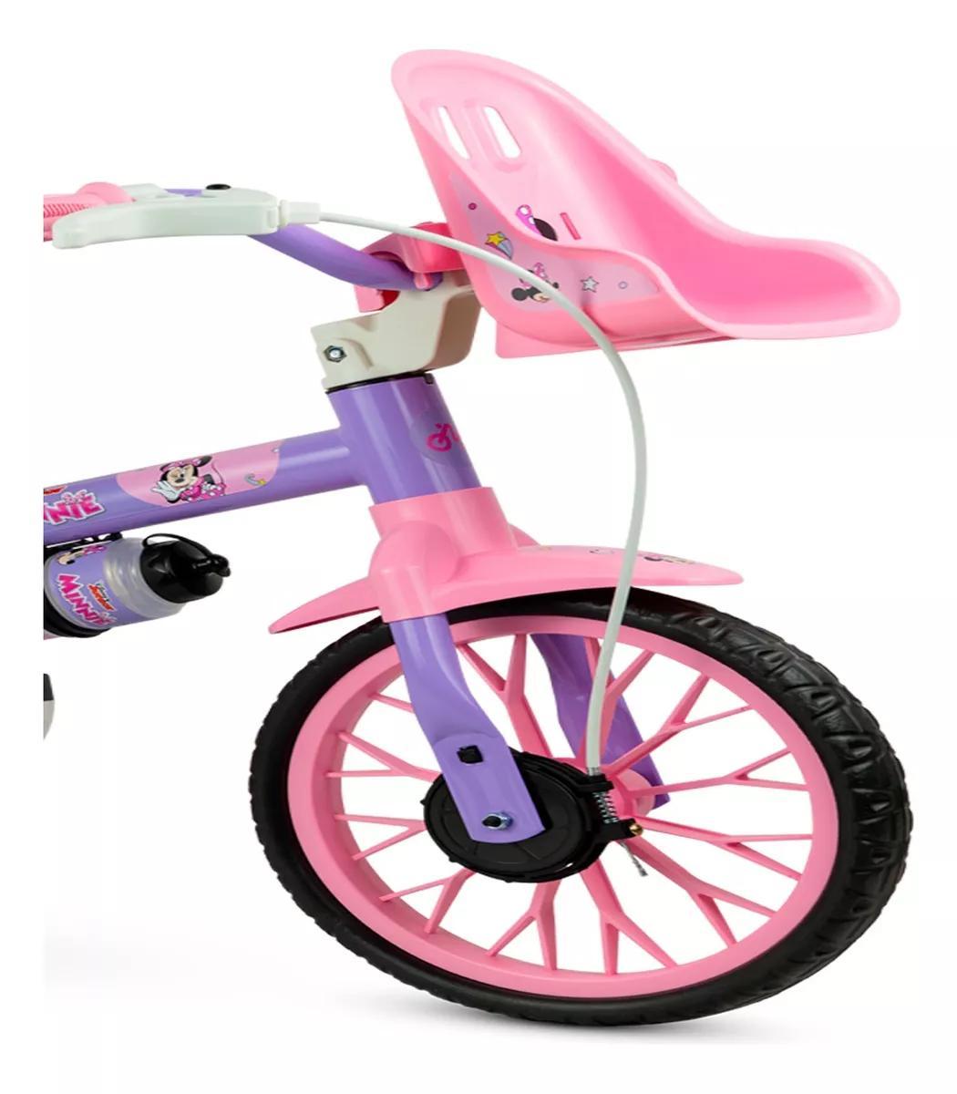Miniatura Bicicleta Infantil Nathor Aro 12 Minnie Rodinhas Segurança