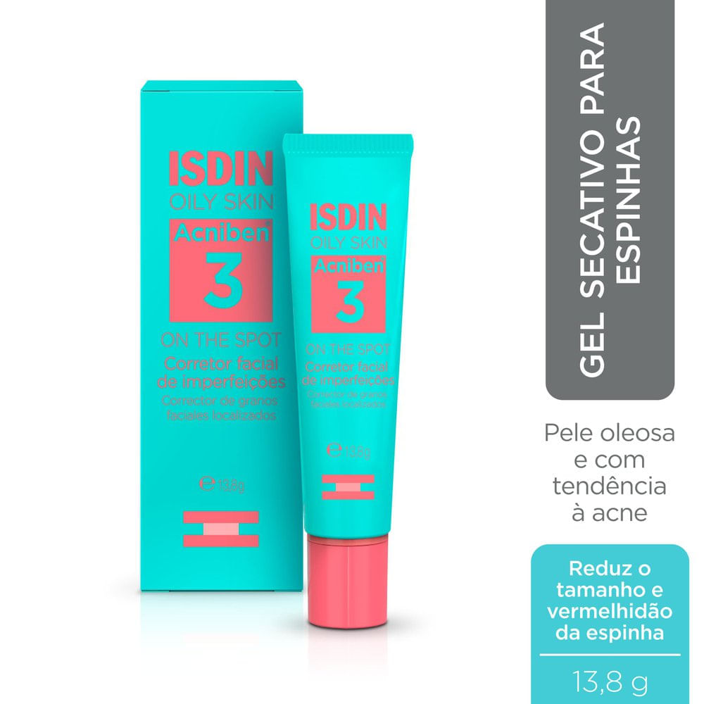 Miniatura Acniben 3 Isdin Oily Skin On The Spot Gel Secativo para Espinhas 13,8g
