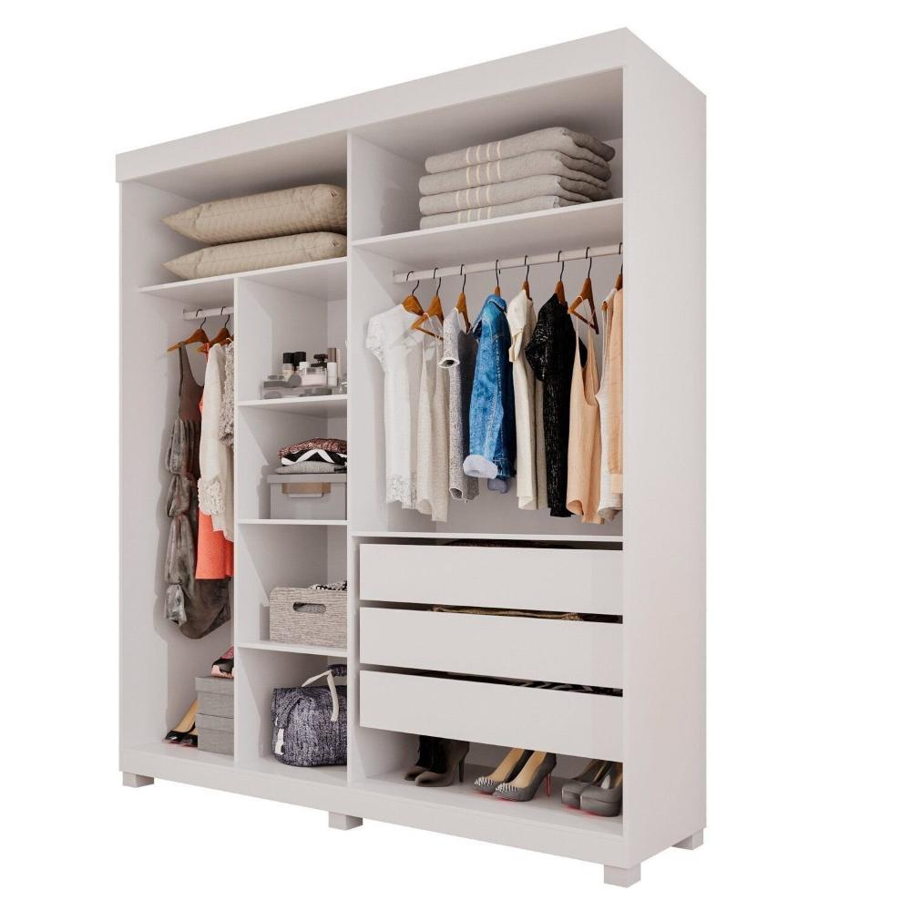 Miniatura Guarda-roupas Closet Casal 3 Gavetas com Pés Blumenau Branco