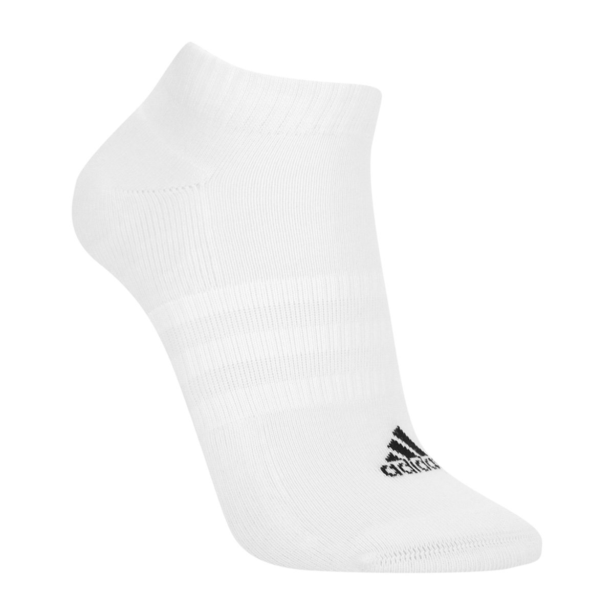 Miniatura Meia Adidas Cano Baixo C/ 6 Pares Branco+Preto - G