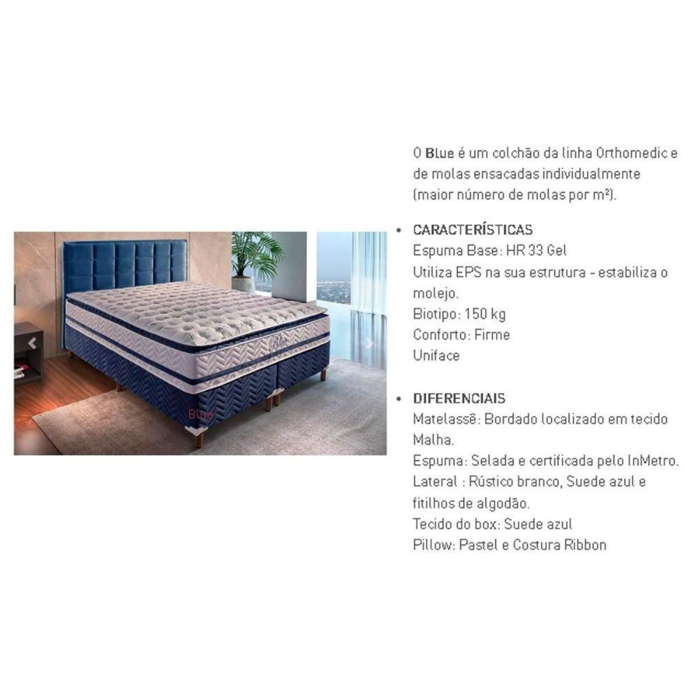 Miniatura Colchão Solteiro Molas Visco Gel Ensacadas Masterpocket Blue Pillow Top (88x188x32) - Paropas