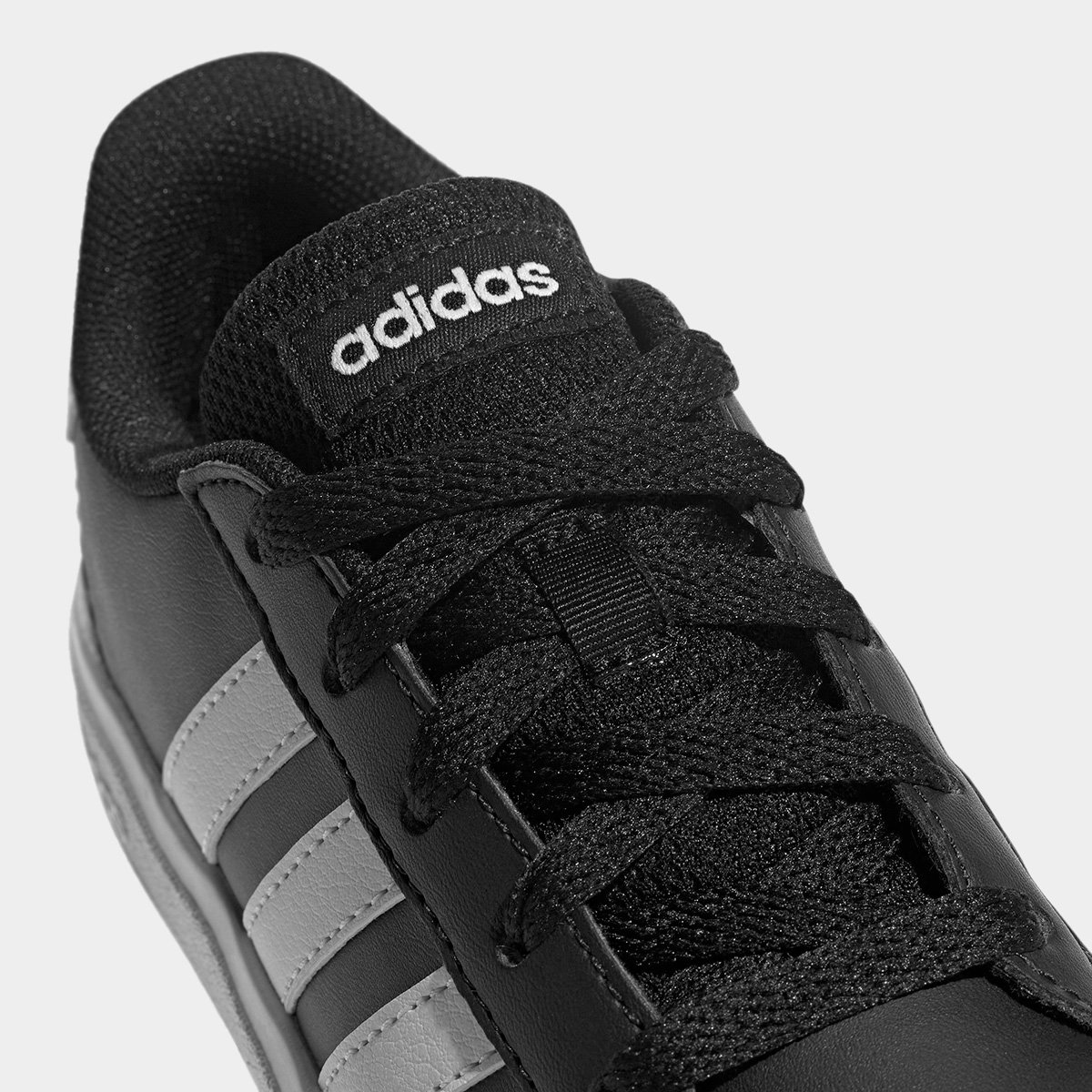 Tênis Infantil Adidas Grand Court K Preto+Branco - 29