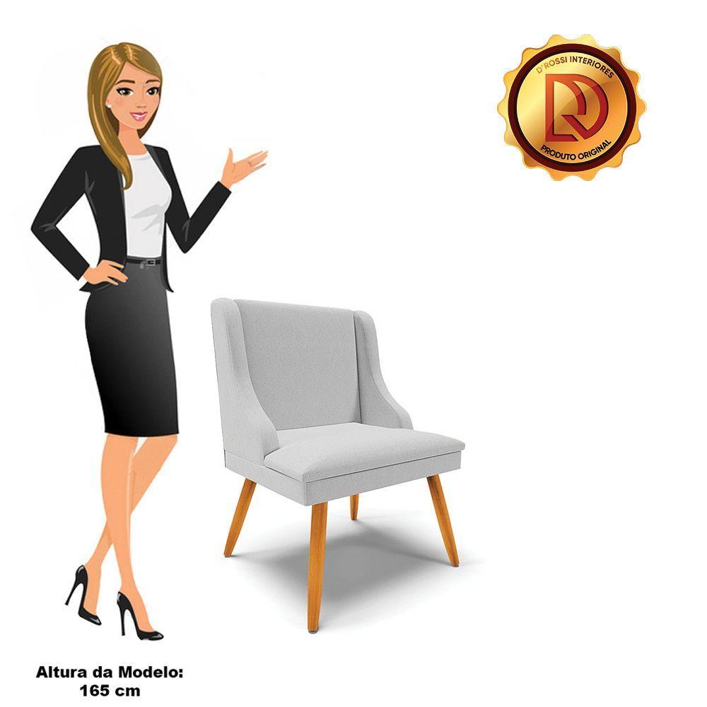 Miniatura Kit 06 Cadeiras De Jantar Liz Linho Cinza A05 D'rossi