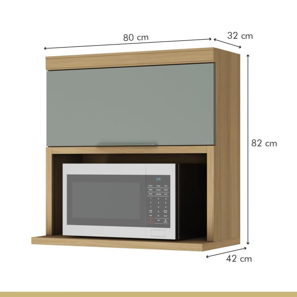 Cozinha 5 Peças 100% MDF Marquesa Nature/Verde