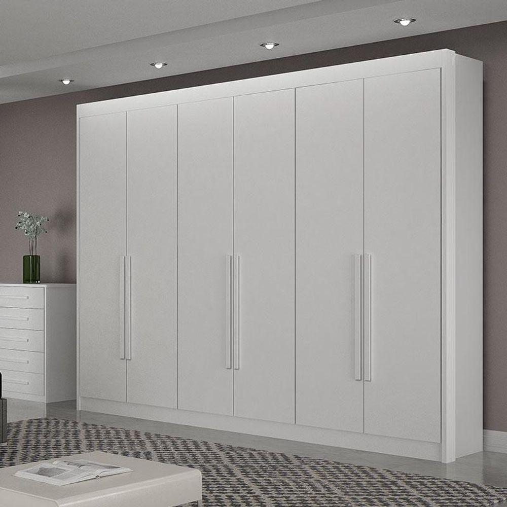 Miniatura Guarda Roupa 6 Portas Diamante Gold Branco - Leifer Móveis