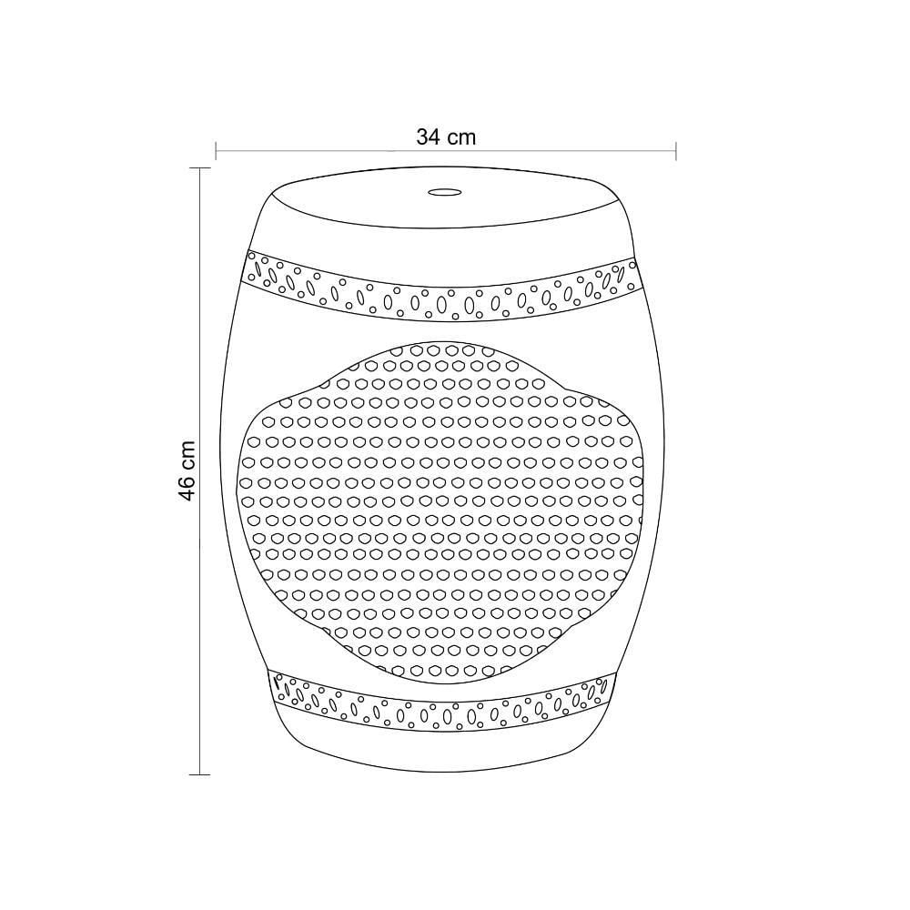 Miniatura Seat Garden De Cerâmica Xangai Prata Rivatti