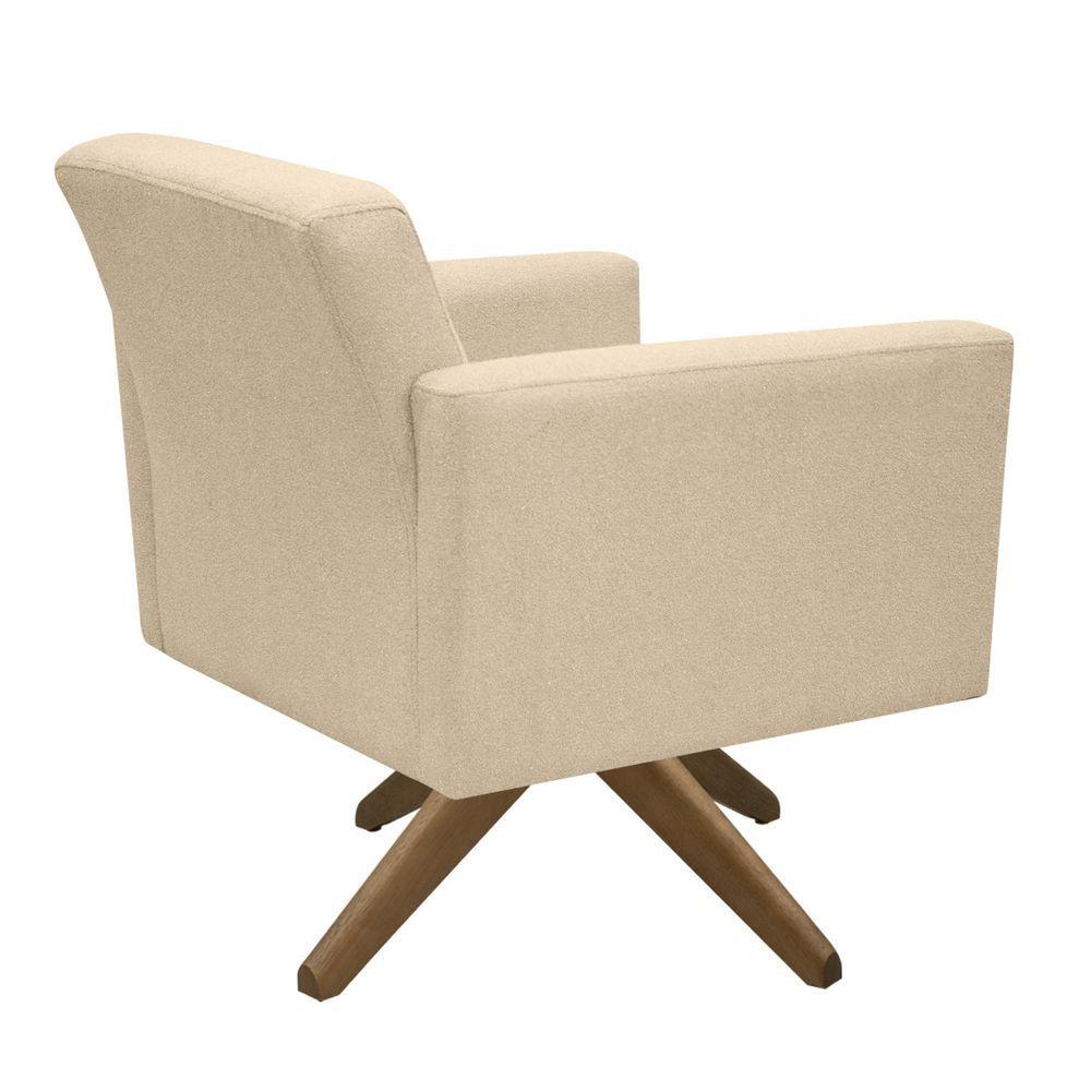 Miniatura Poltrona Jade Aconchego Decor Tecido Boucle Base Giratória Areia