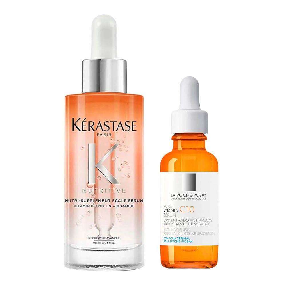 Miniatura Kérastase e La Roche-Posay Kit - Sérum para Couro Cabeludo + Sérum Facial Anti-Idade Kit