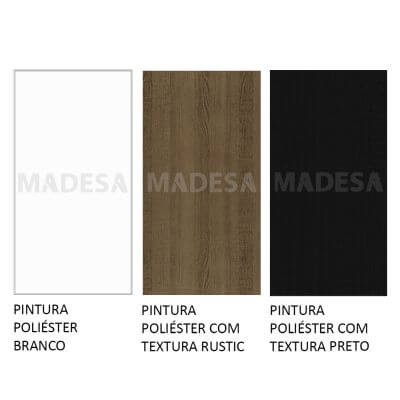 Miniatura Cozinha Completa Madesa Parma com Armário e Balcão (Sem tampo e Pia) Branco/Rustic/Preto Cor:Branco/Rustic/Preto