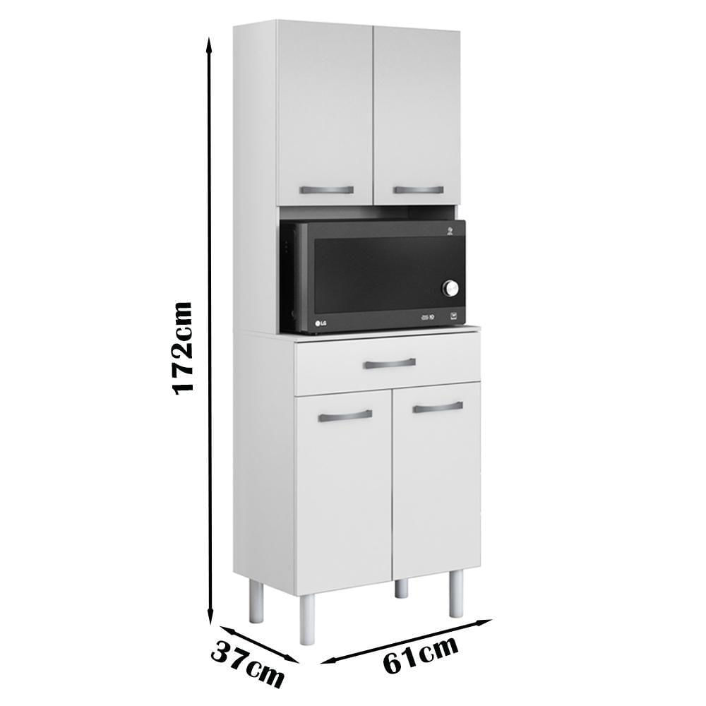 Miniatura Armario Paneleiro Microondas 4 Portas 1 Gaveta 2003201 Branco Armoveis Branco