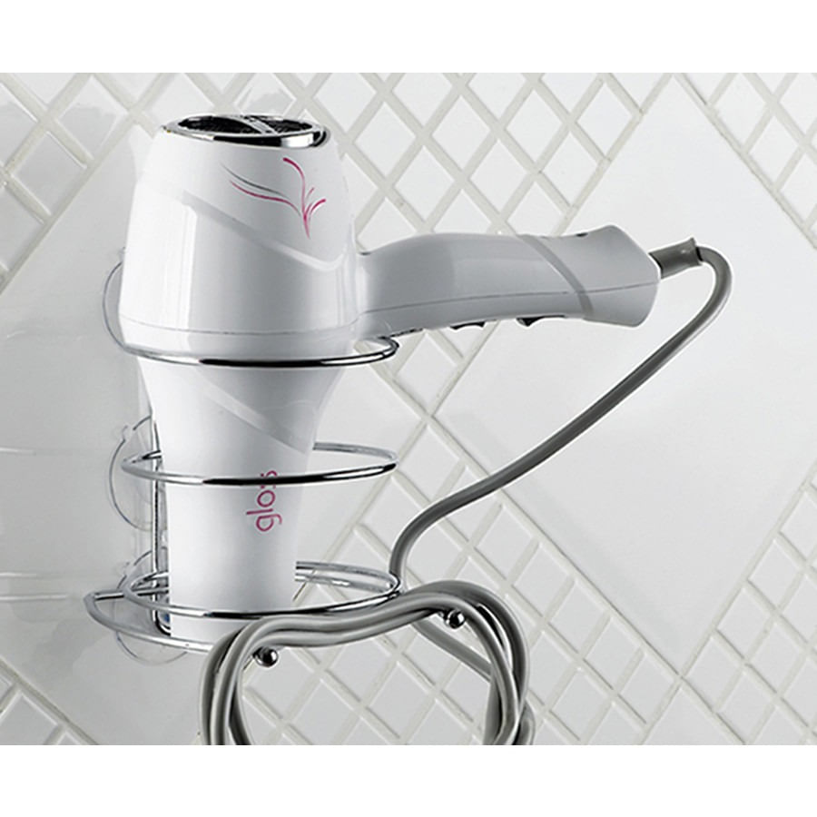 Miniatura Suporte Secador Cabelo Aço Cromado 1522 Arthi Suporte para secador de cabelo - Arthi