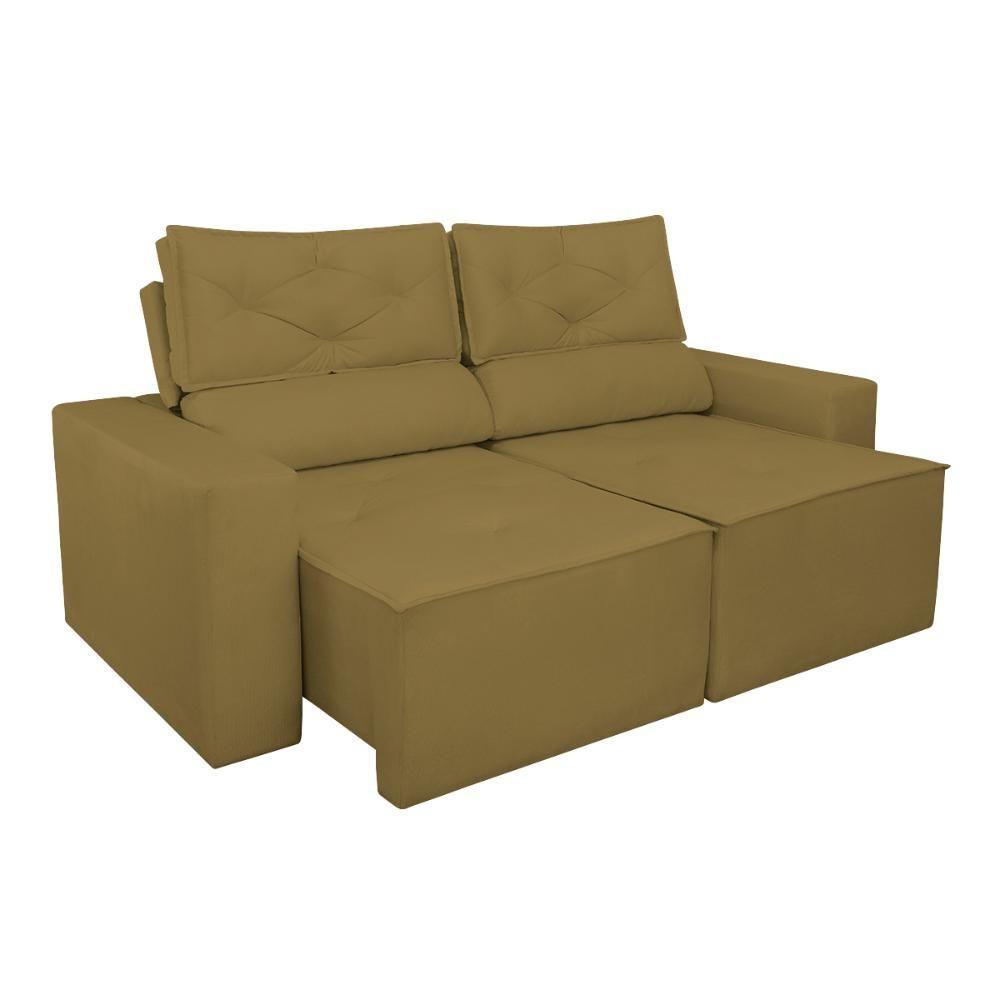 Sofá Reclinável Retrátil Luxo 2 Lugares C- Molas Balaqui Capuccino