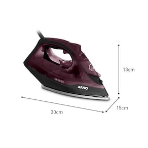 Ferro de Passar a Vapor Arno Ultragliss com Spray e Base Durilium Airglide - Vinho 110V