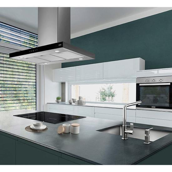 Miniatura Coifa De Ilha 90Cm Preto E Inox Touch Control 127V - Franke