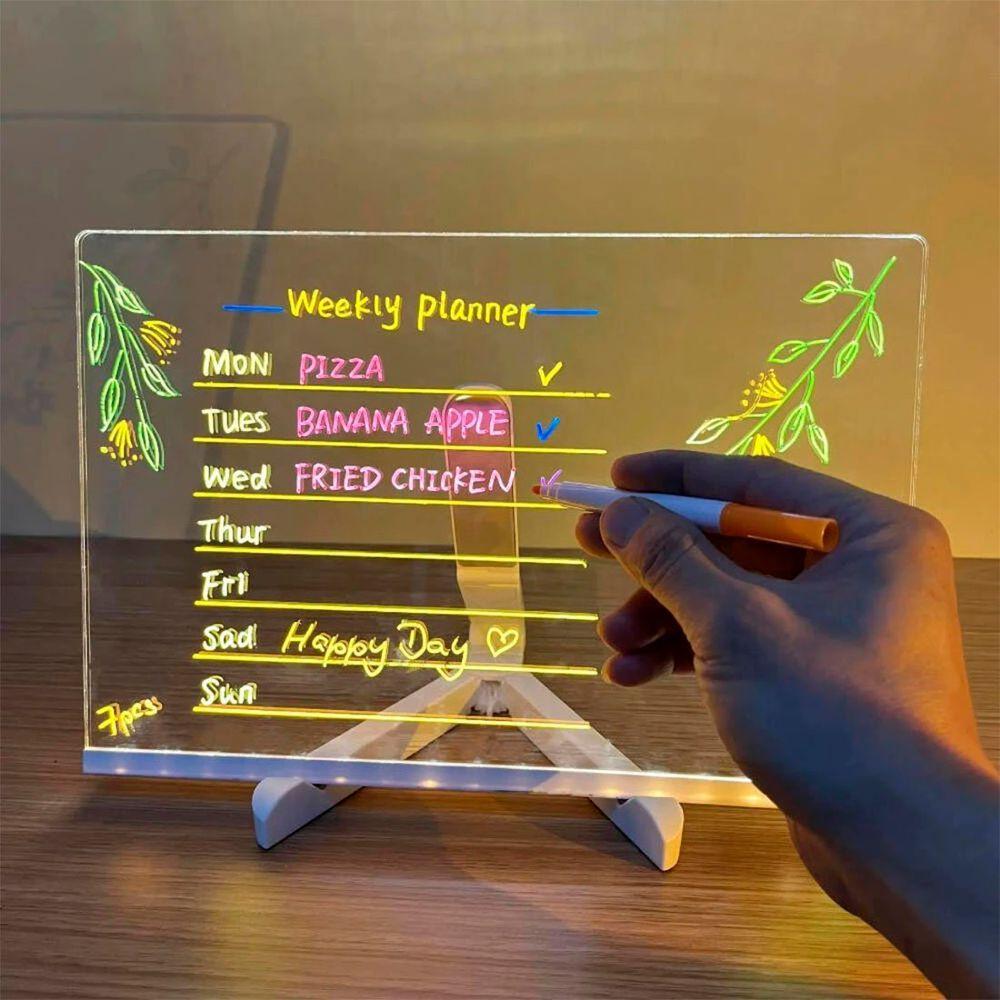Miniatura Placa Luminária Quadro Led Com Marcador Para Desenhar Natal