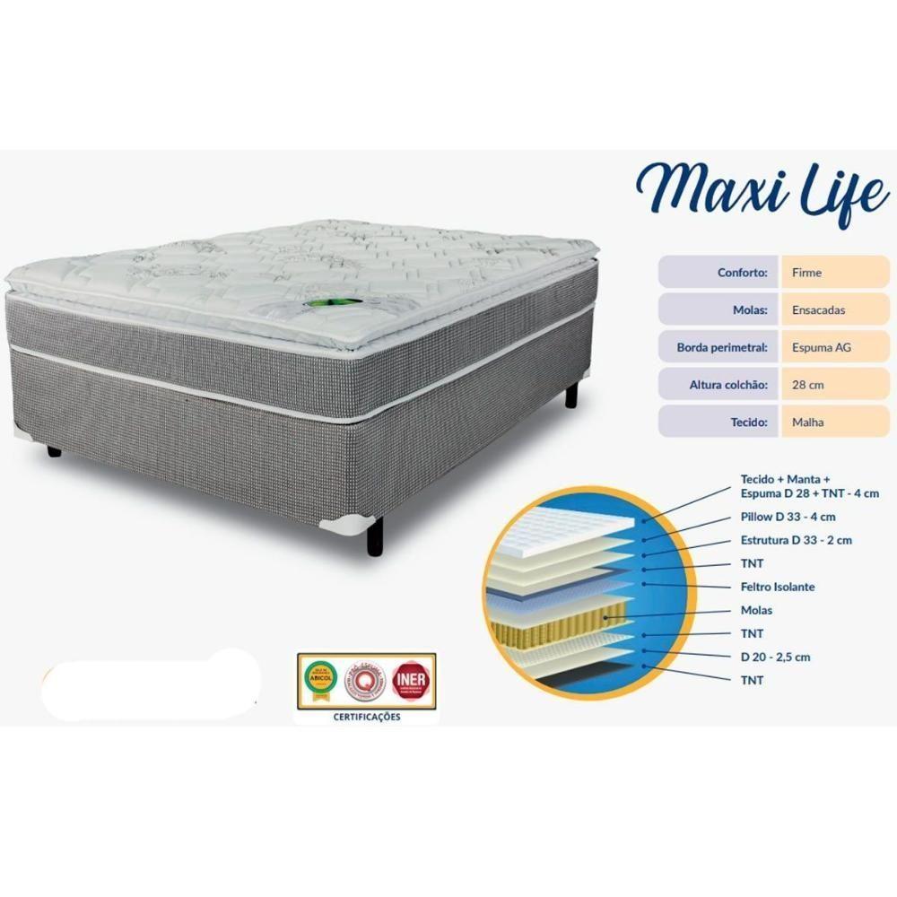 Miniatura Colchão Queen Molas Ensacadas Maxi Life Pillow Top (158x198x28) - Luckspuma