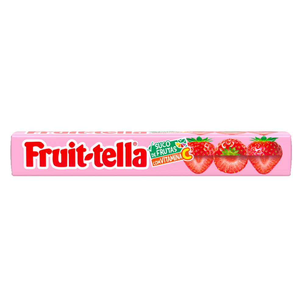 Miniatura Bala Fruit-Tella Suco de Frutas Com Vitamina C Sabor Morango 40g