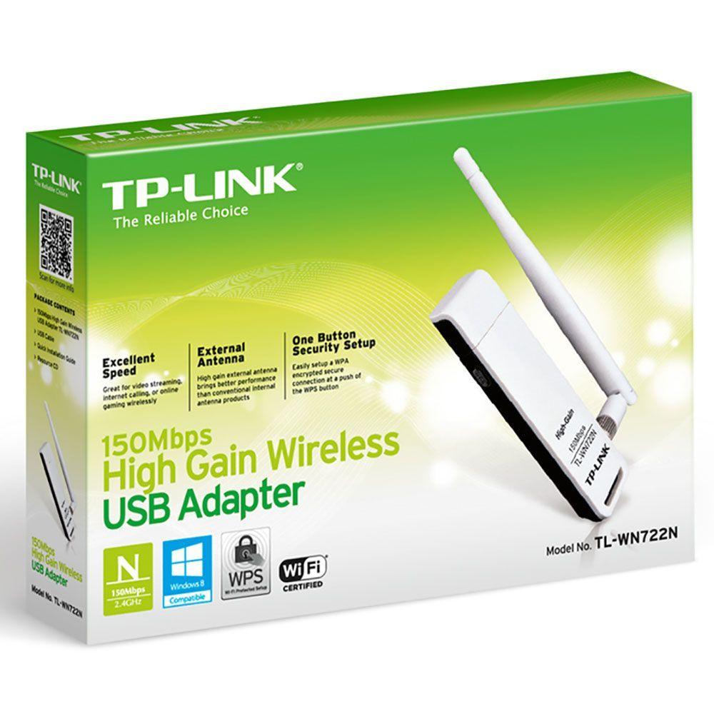 Miniatura Adaptador Usb Wireless Tp-link Tl-wn722n 150mbps 2 Antena Removivel