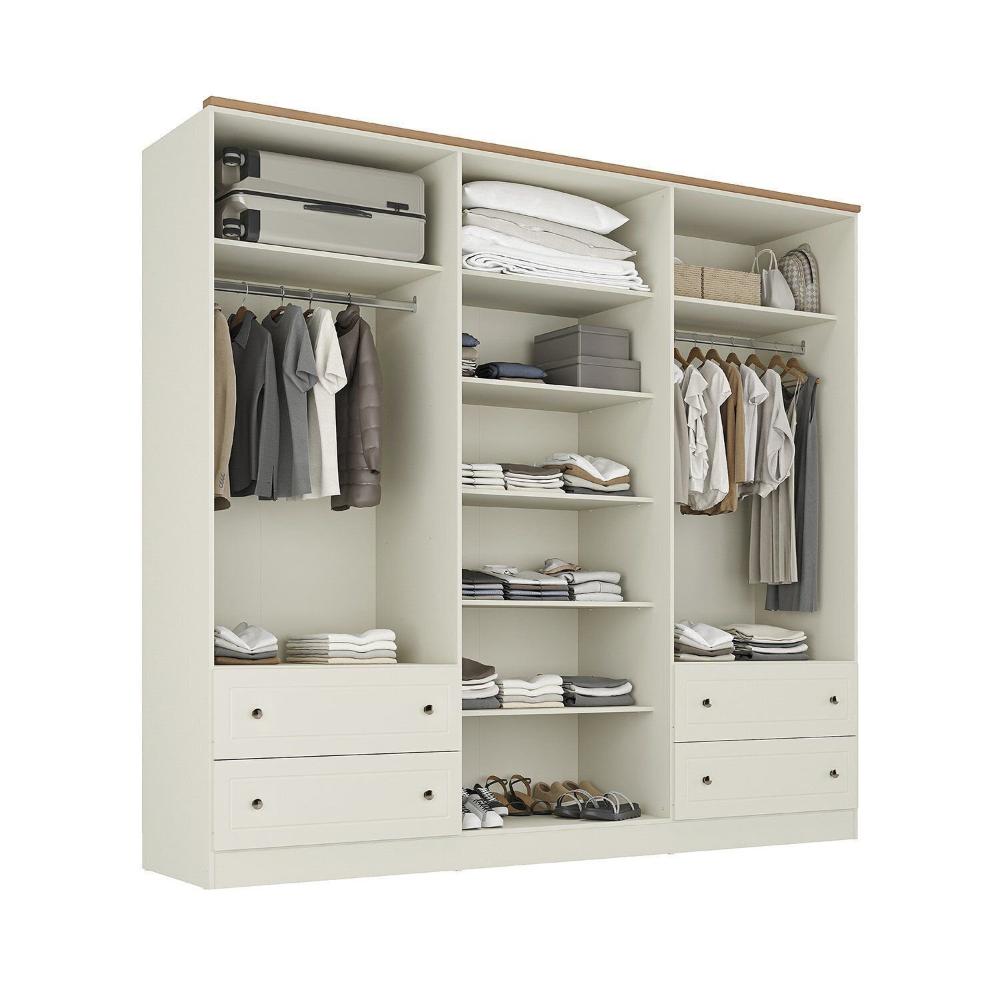 Guarda-roupa Casal 6 Portas 4 Gavetas Ananda Cabecasa Madeiramadeira OFFWHITE