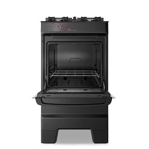 Miniatura Fogão Esmaltec IDEAL Top Glass T4VAP Preto 4 Bocas com Mesa de Vidro e Acendimento Automático Forno 50L – Bivolt