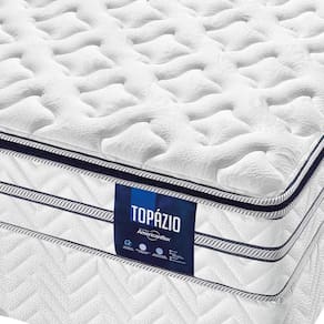 Miniatura Cama Box de Solteiro AmericanFlex Topázio Gel com Pillow Top e Molas Ensacadas 67x88x188cm