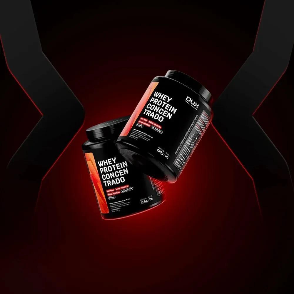 Miniatura Whey Protein Concentrado 450G - Dux - Pote - Torta De Limão