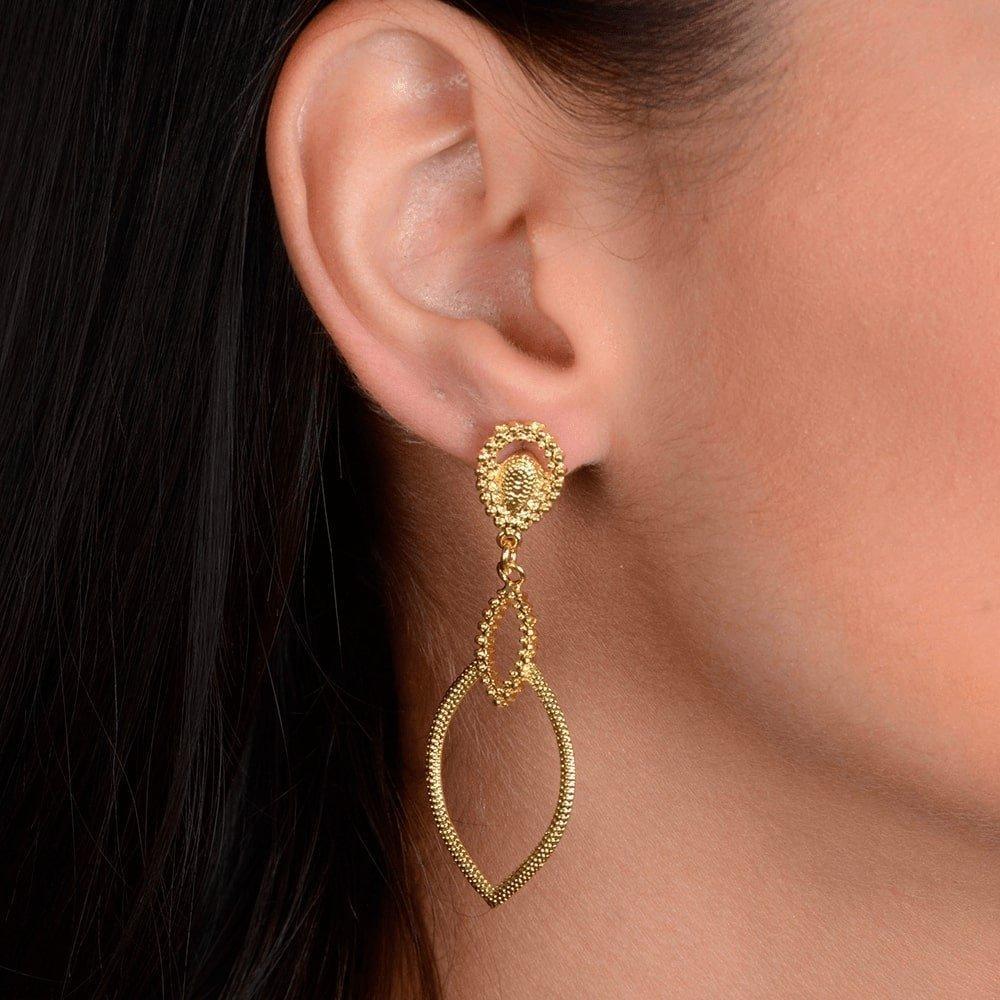 Miniatura Brinco Dourado Luxo Gota De Gala