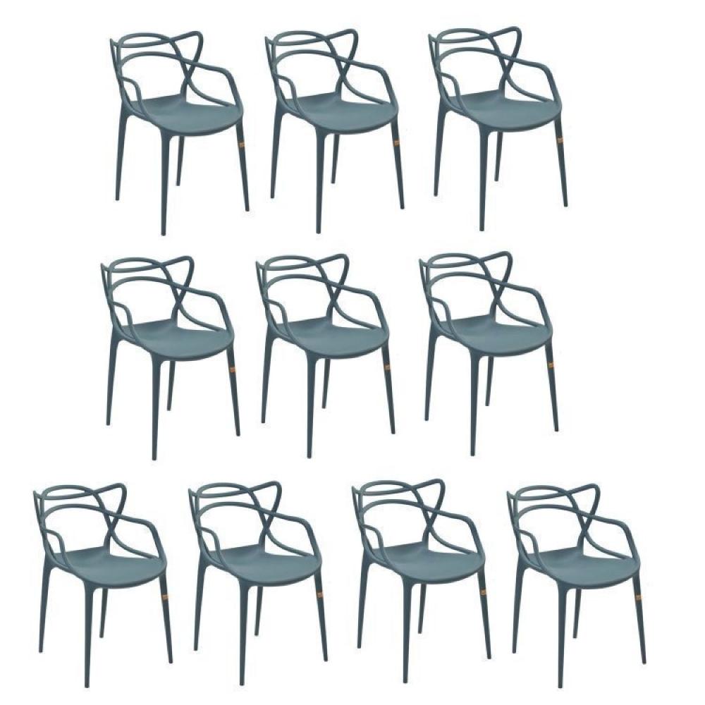 Miniatura Conjunto 10 Cadeiras Allegra Verde Petróleo