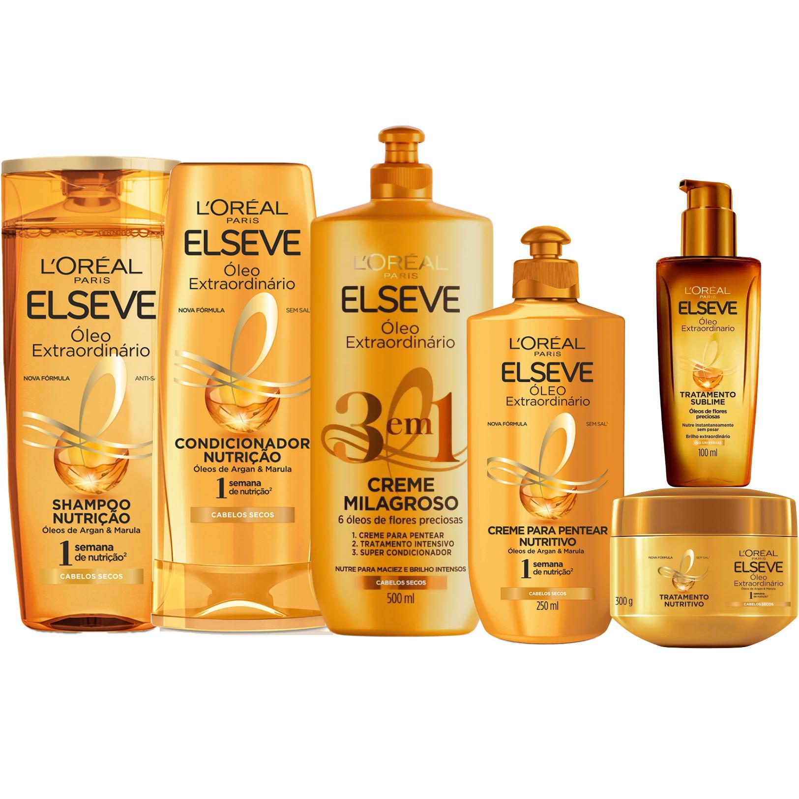 Miniatura Kit Elseve Óleo Extraordinário Shampoo Condicionador 3 Em 1