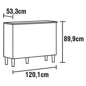 Cozinha Completa Bartira Amazonita com 8 Portas, 1 Gaveta e 4 Prateleiras - 280cm de largura - Carvalho/Thassos Carvalho/Thassos