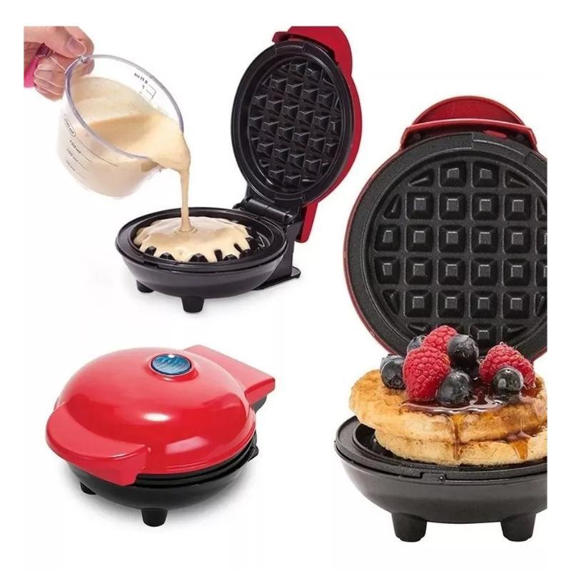 Miniatura Mini Máquina Waffles Elétrica Casa Cozinha Fazer Waffle