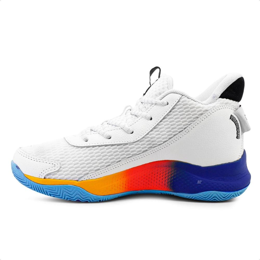 Miniatura Tênis Under Armour Curry 3Z7 Basquete Masculino Branco / Azul - 39