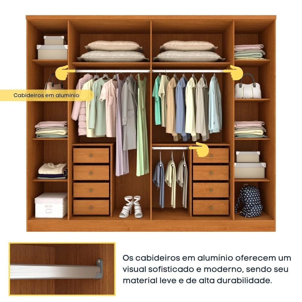 Miniatura Guarda-roupa Casal 6 Portas Portugal Espresso Móveis Cinamomo