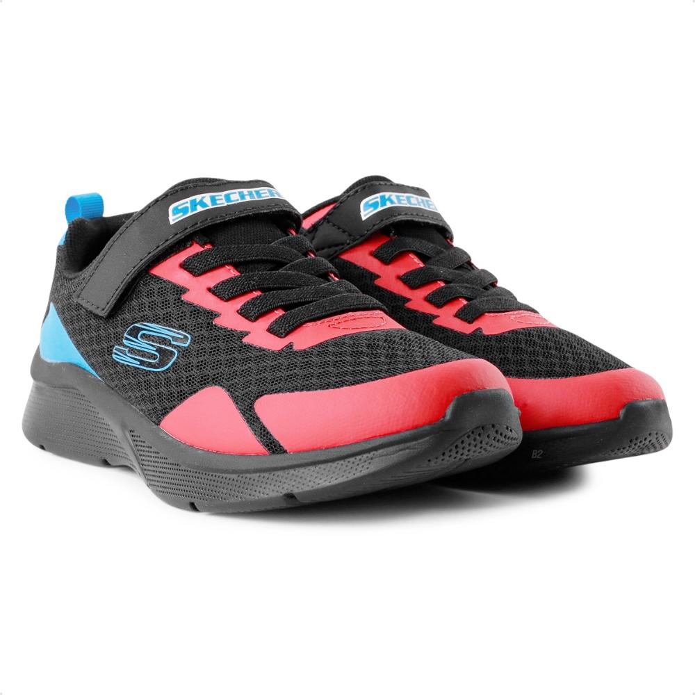 Tênis Skechers Microspec Infantil Preto / Vermelho - 28