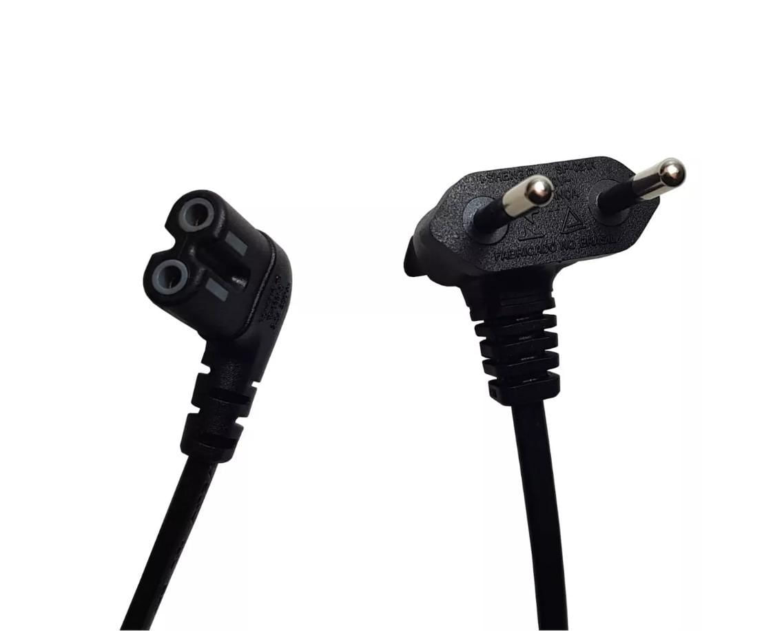 Miniatura Cabo De Força Bipolar Samsung 90º Tipo 8 Tv Smart 5,00 Mts