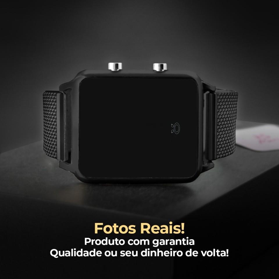 Miniatura Relogio Feminino Digital Led Preto Silicone Original Barato