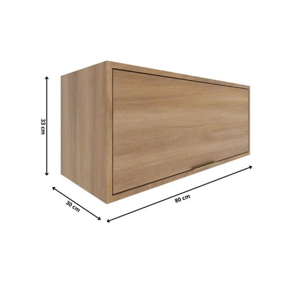 Cozinha Modulada 4 Peças Thalita Moveis Sul Nogal Manchester/Preto