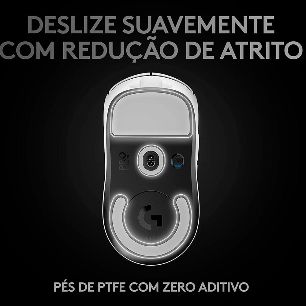 Mouse Gamer Sem Fio Logitech G Pro X Superlight USB Branco - 910-005941 Branco