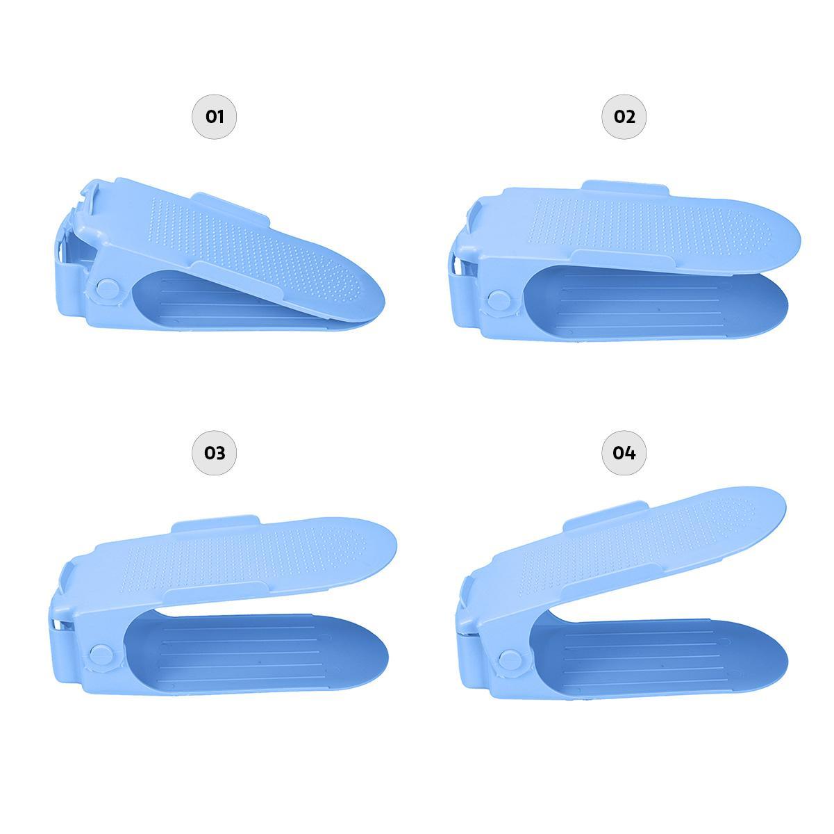 Kit 10 Organizadores Sapatos Reforçado Regulagem Altura Azul
