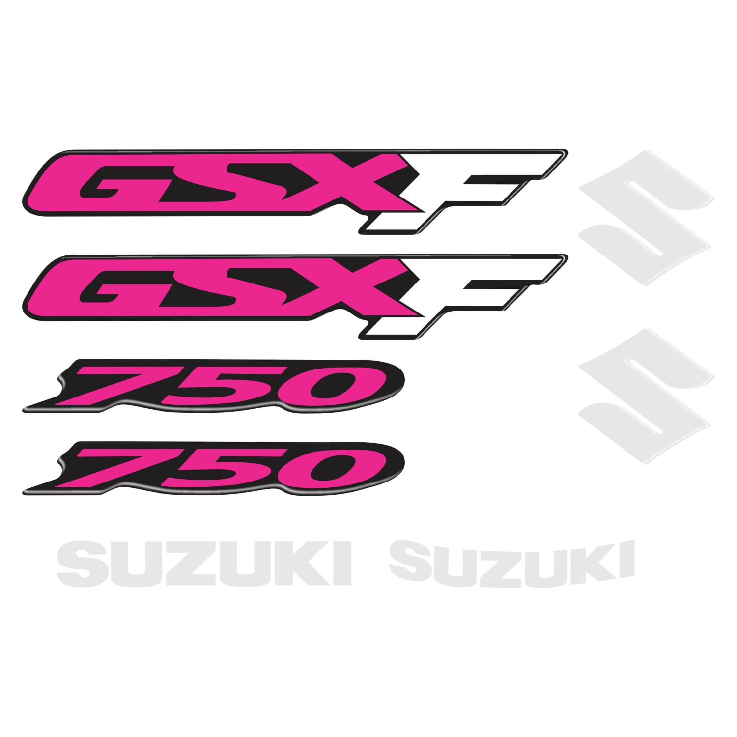 Miniatura Adesivo Tanque Moto Suzuki Gsxf750 Resinado Pink