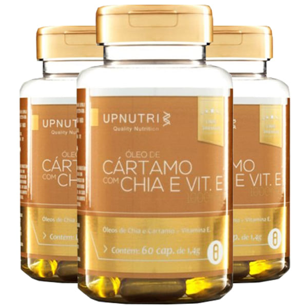 Miniatura Óleo de Cártamo com Chia e Vit E 3X 60 Cápsulas Upnutri