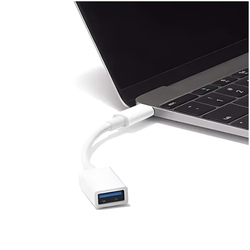 Miniatura Cabo OTG Adaptador - USB-A / Type-C / TIPO C / USB C - Branco - Verde