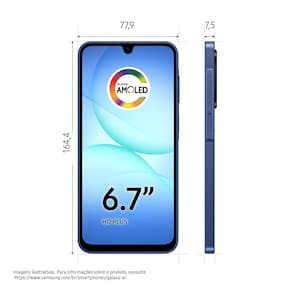 Smartphone Samsung Galaxy A17 5G 256GB 6,7” Super AMOLED Câmera Tripla 50MP IA Gemini Azul