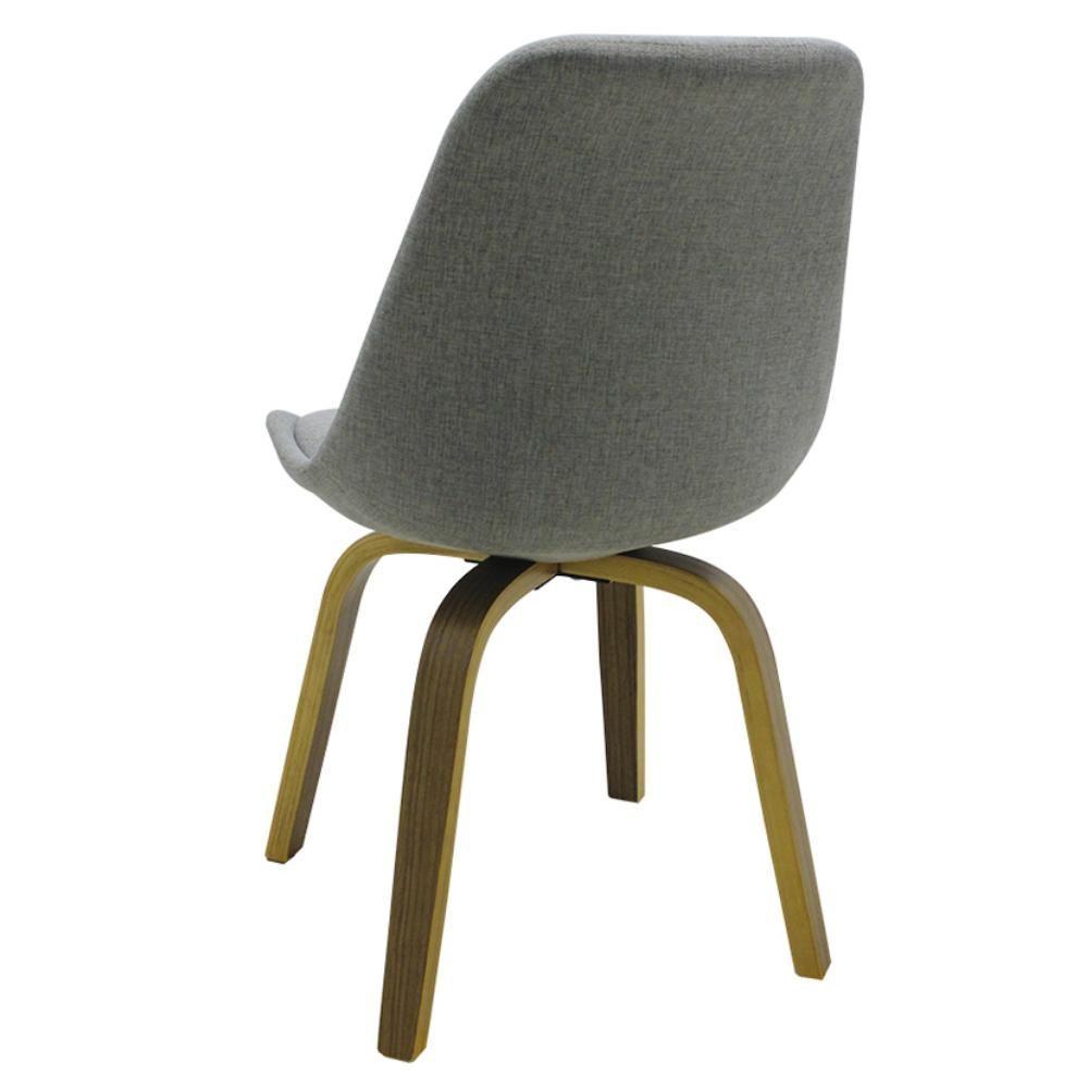 Miniatura Kit 2 Cadeiras Lis Rivatti Cinza Base Madeira