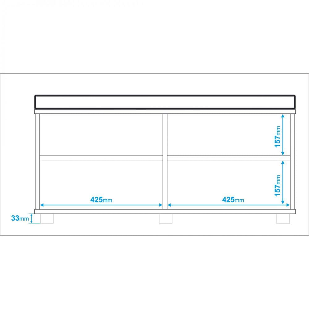 Miniatura Sapateira Estofada 1 Porta BRV Móveis Castanho/Estofado Preto
